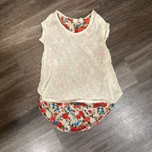 Blushed Cream and Floral Layered Tank Top